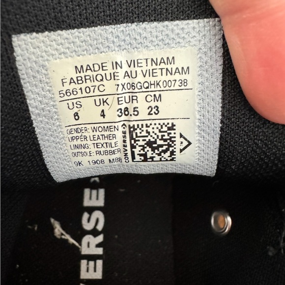 Converse All Star High Tops Black Leather 6 - Picture 6 of 6